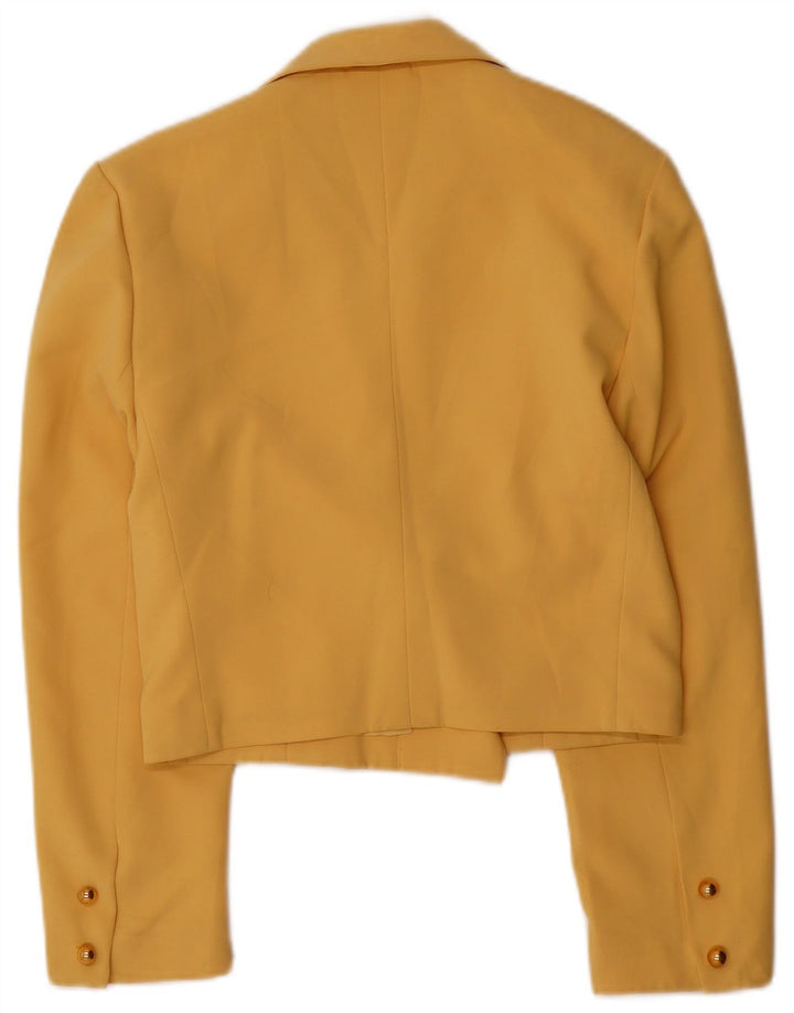 Vintage Damen Zweireiher Blazer Jacke IT 40 Small Yellow Classic
