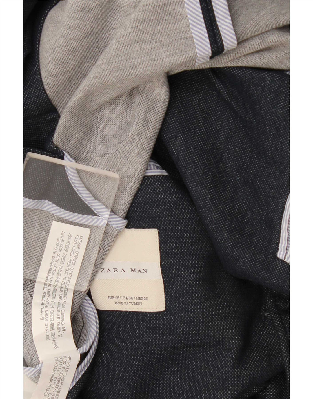 Zara Chaqueta tipo blazer de 2 botones para hombre EU 46 Small Azul marino Poliéster
