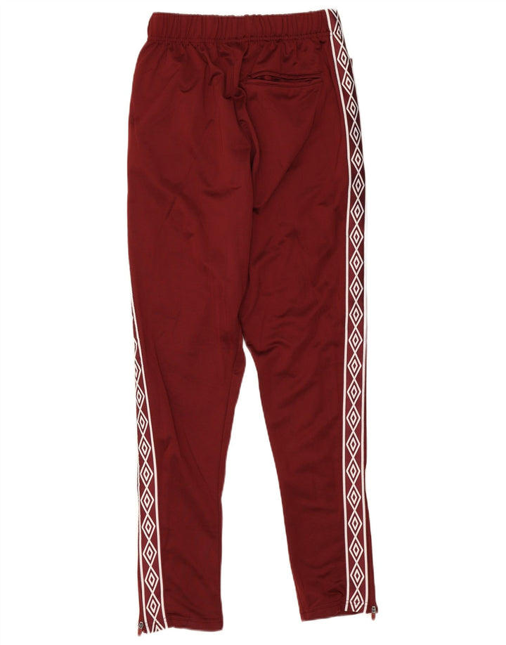 Umbro Mens Graphic Tracksuit Trousers Small Burgundy Polyester