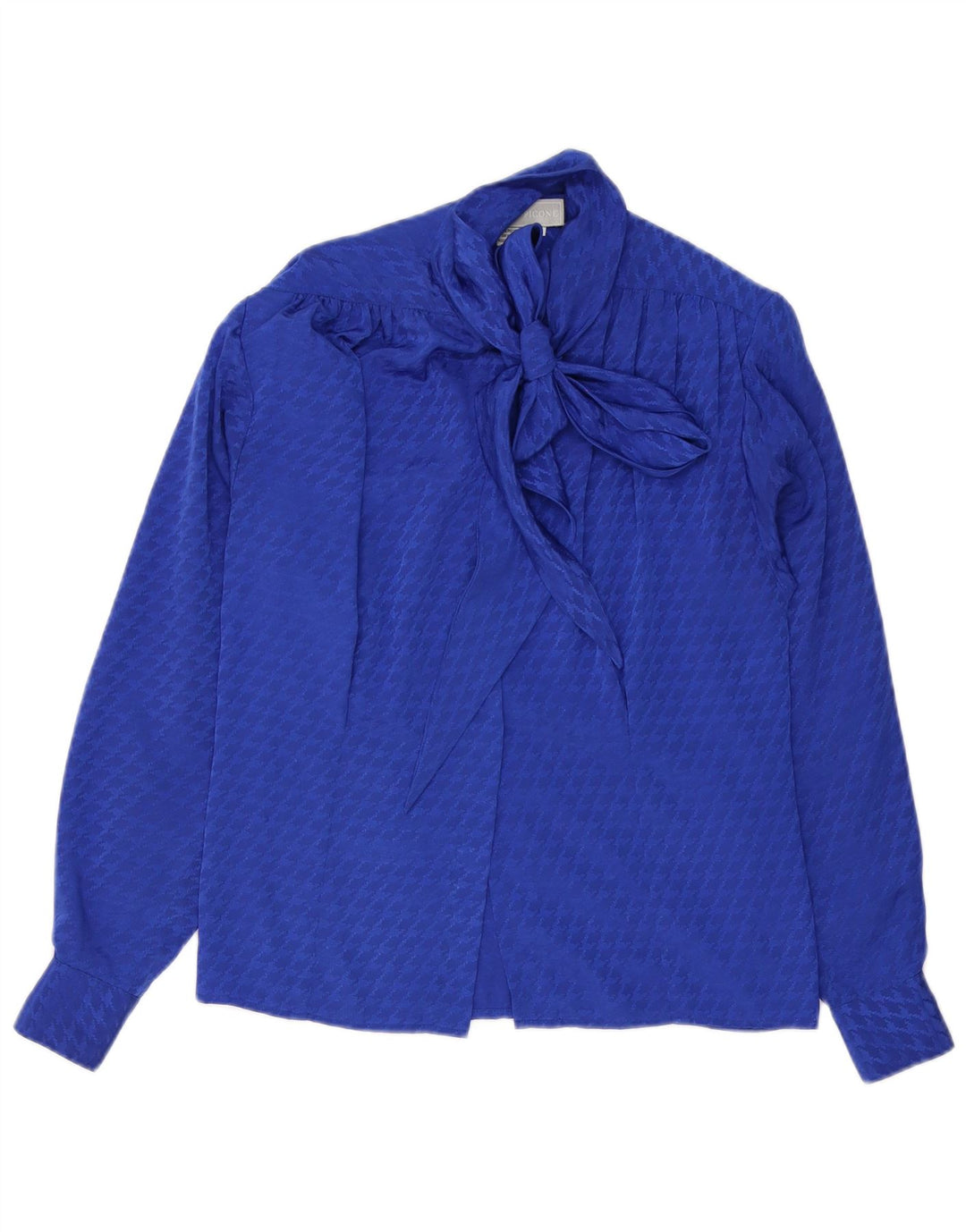 Bluză de cămașă cu cravată în față pentru femei Evan Picone US 4 Small Blue Houndstooth