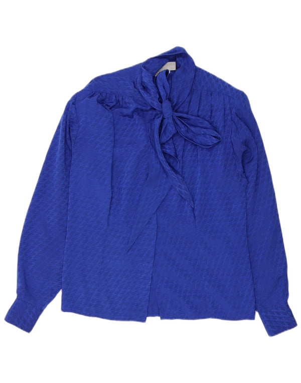 Bluză de cămașă cu cravată în față pentru femei Evan Picone US 4 Small Blue Houndstooth