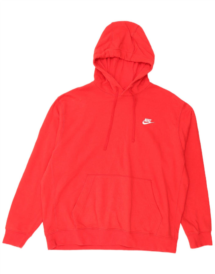 Felpa con cappuccio da uomo NIKE XL rossa in cotone