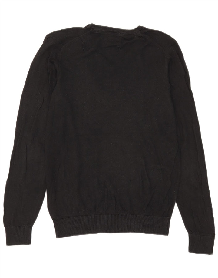 Marks & Spencer Womens Regular Fit V-Neck Jumper Sweater UK 10 Small Black
