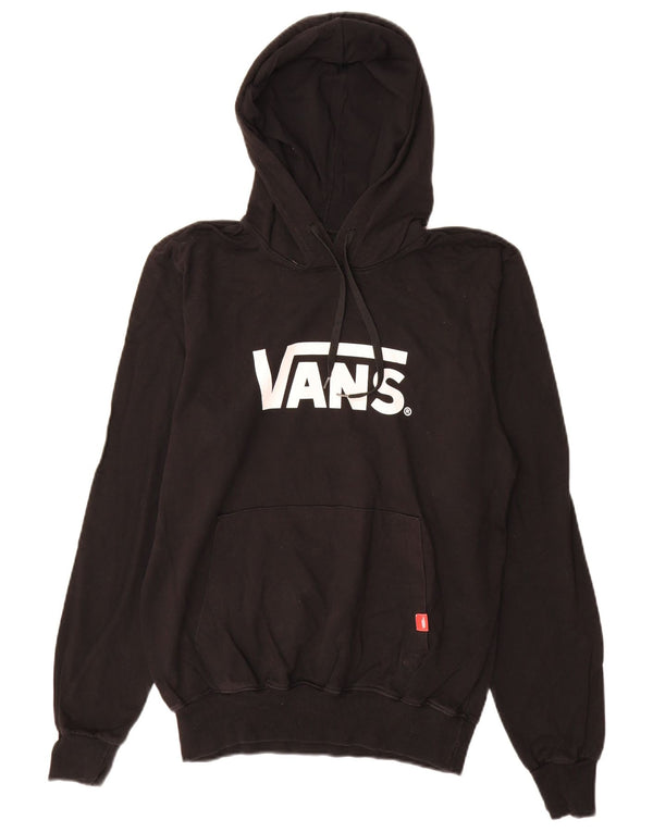 Vans Mens Graphic Hoodie Jumper Large Black Cotton