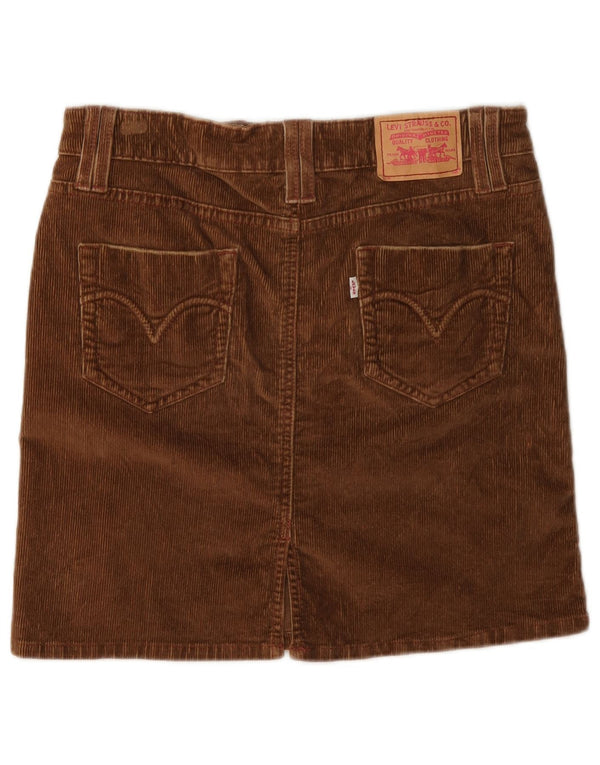 Levi's Damen Mini-Cordrock US 3 Small W30 Braune Baumwolle