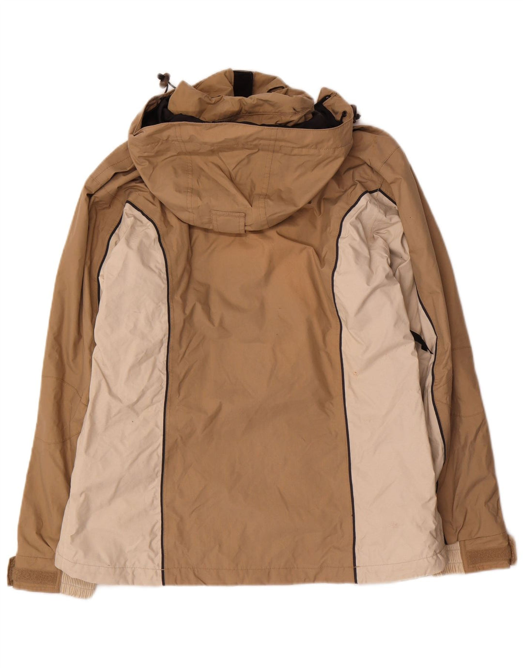 Jaqueta de chuva feminina Helly Hansen com capuz UK 14 Medium Beige Colourblock Nylon