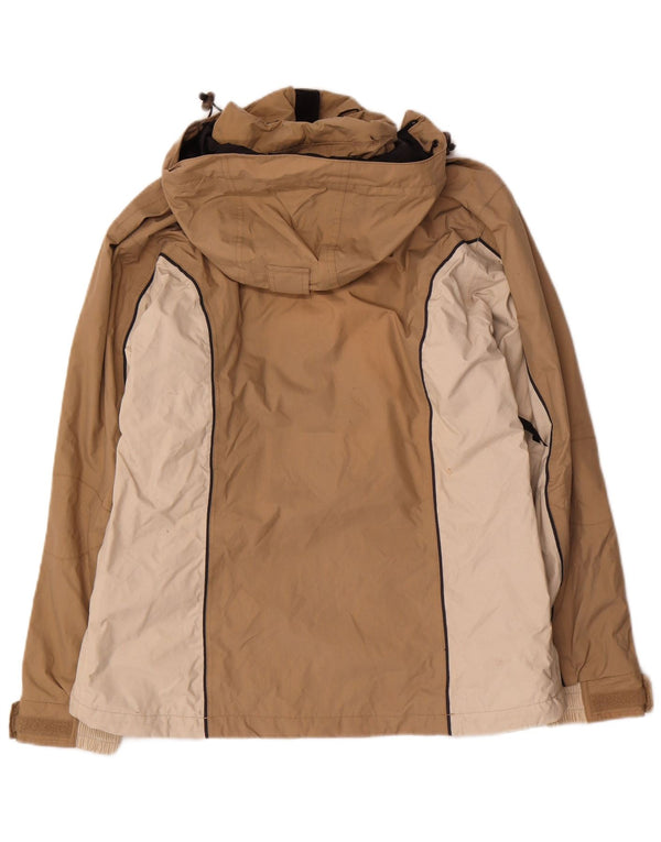 Helly Hansen Chaqueta impermeable con capucha para mujer UK 44 Medium Beige Colourblock Nylon