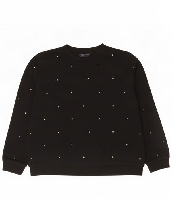 Marks & Spencer Felpa da donna Maglione UK 16 Large Black Spotted