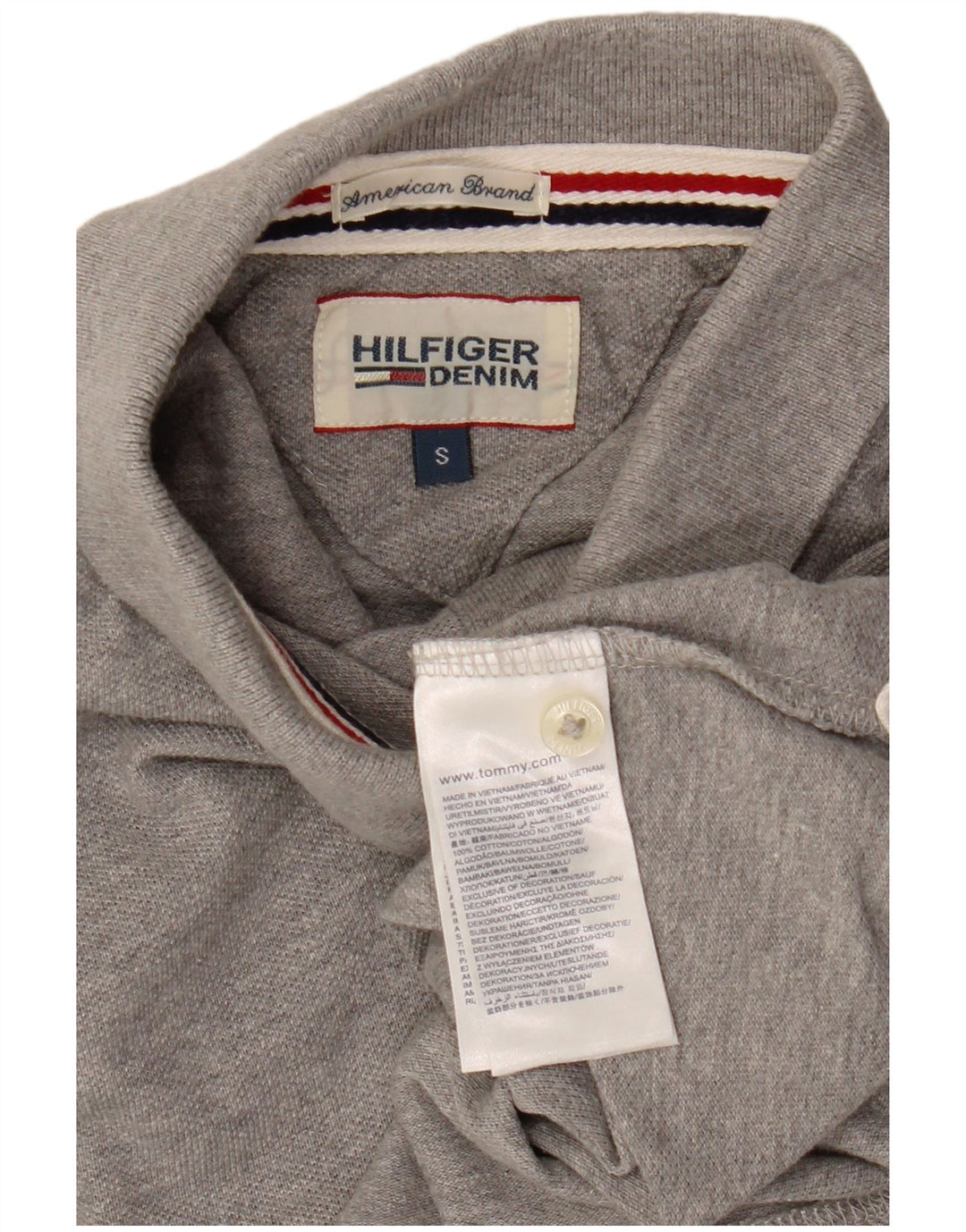 TOMMY HILFIGER Poloshirt til mænd, lille grå bomuld