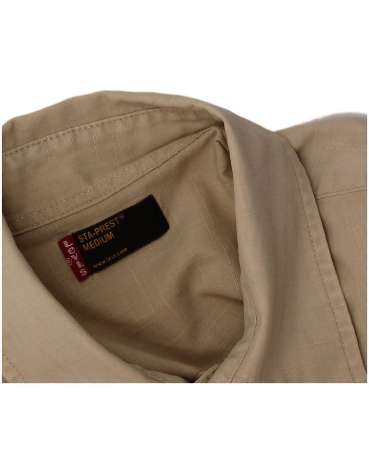 Levi's Mens Sta-Prest Short Sleeve Shirt Medium Beige
