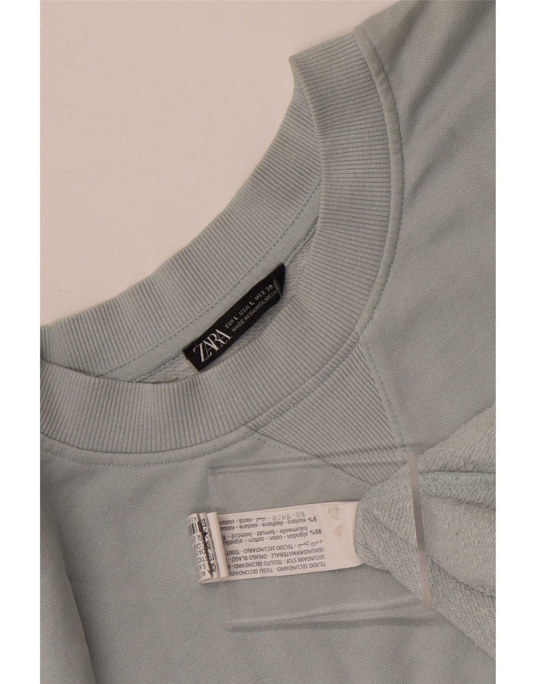 Felpa Zara Uomo Maglione Large Blu Cotone