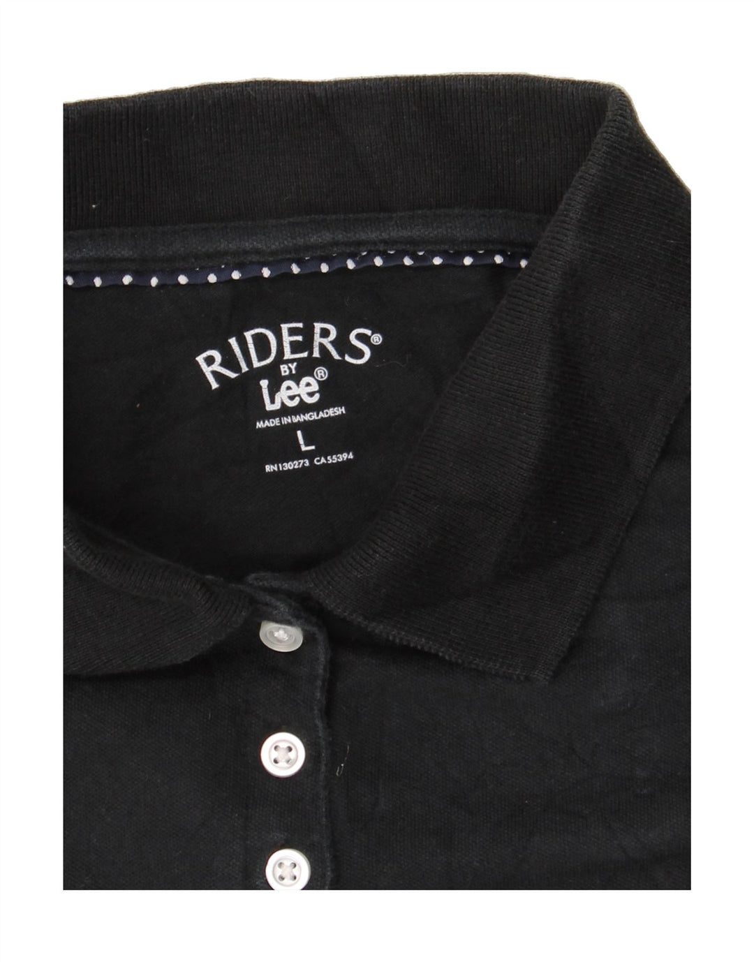 LEE Womens Polo Shirt UK 16 Large Black Cotton Vintage Lee and Second-Hand Lee from Messina Hembry 