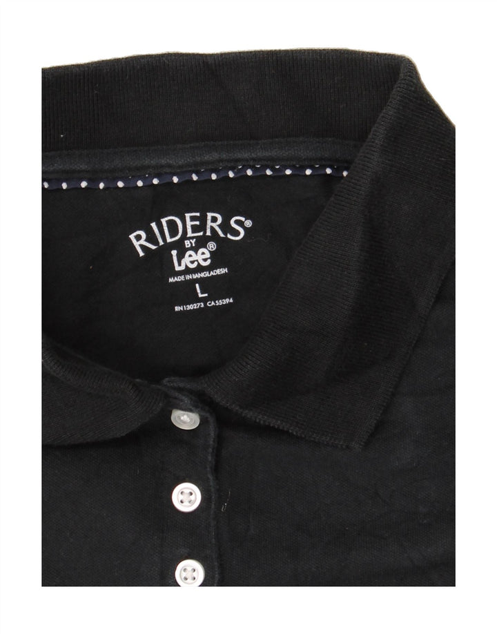 LEE Womens Polo Shirt UK 16 Large Black Cotton Vintage Lee and Second-Hand Lee from Messina Hembry 