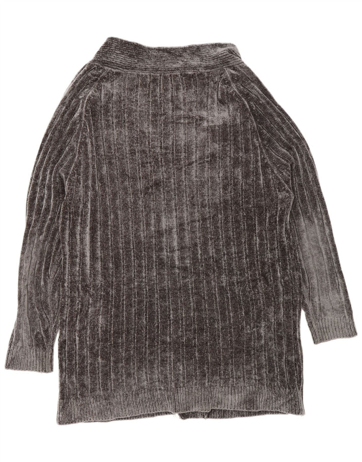 Zara Womens Oversized Longline Open Cardigan Sweater UK 14 Medium Grey