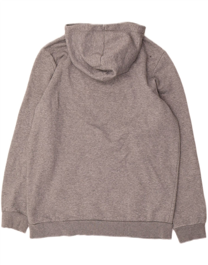 Puma Mens Graphic Hoodie Jumper Medium Grey Flecked Cotton