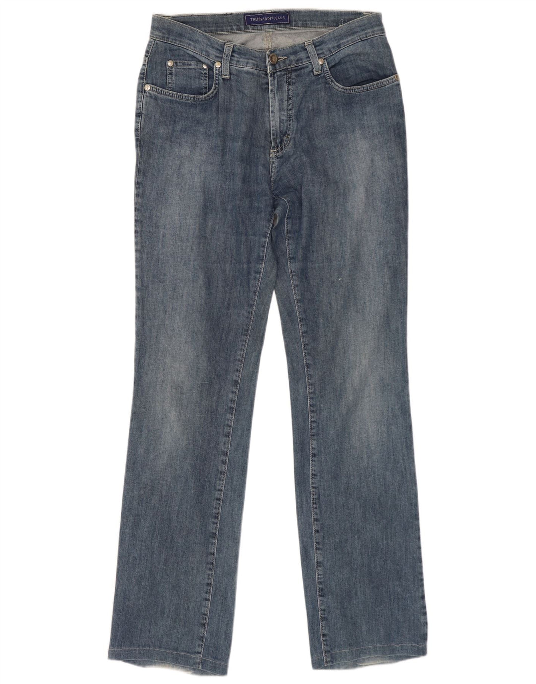 TRUSSARDI Womens Straight Jeans W26 L30 Blue Cotton