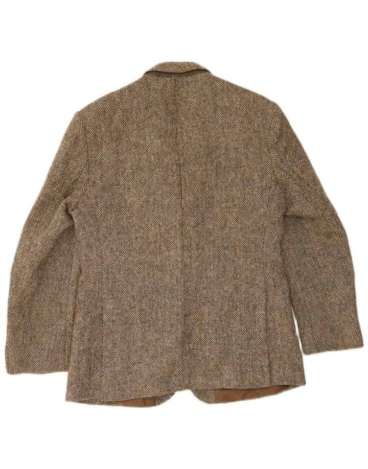 Harris Tweed Chaqueta tipo blazer de 2 botones para hombre Reino Unido 40 Lana de espiga marrón grande