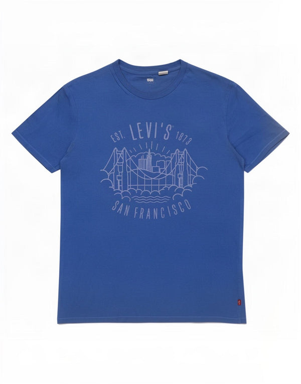 Levi's Mens Graphic T-Shirt Top Medium Blue Cotton