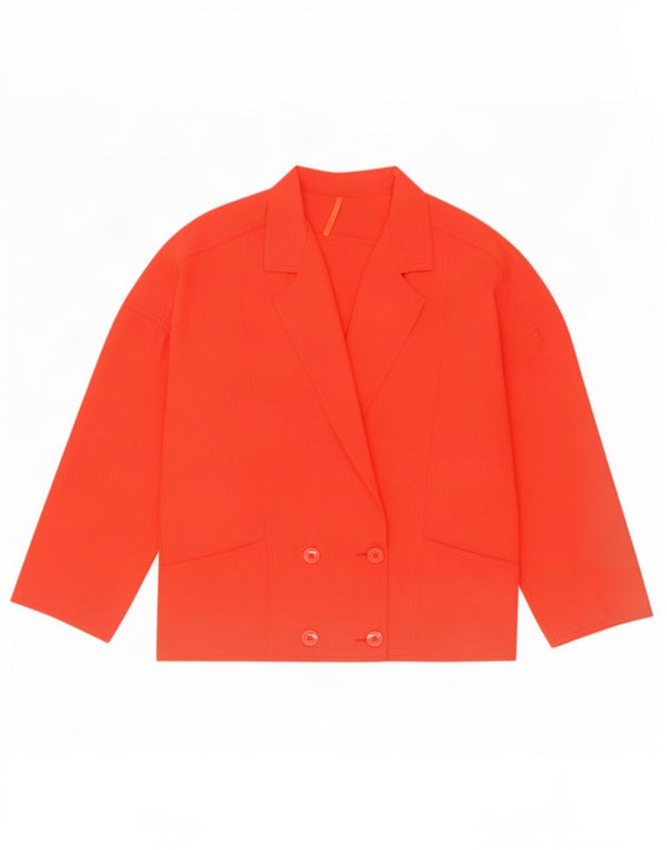 Vintage Damen übergroße zweireihige Blazerjacke UK 10 Small Rot