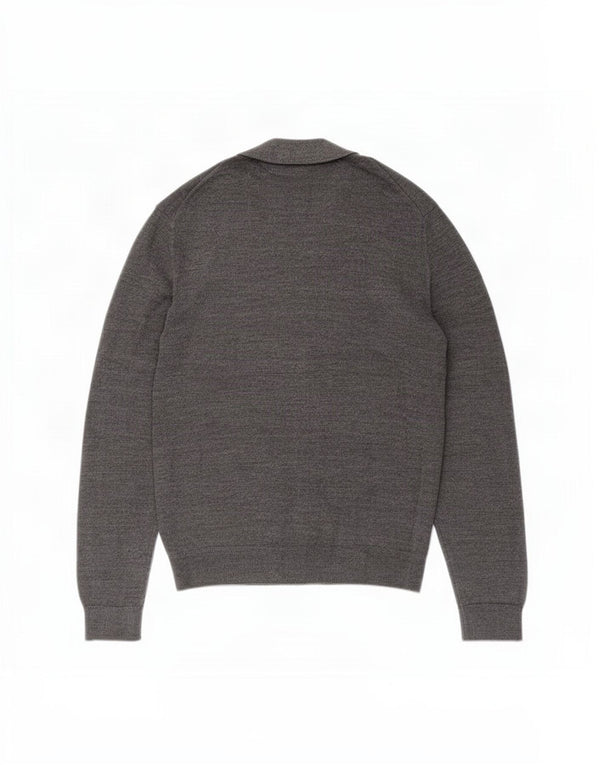 Zara Mens Cardigan Sweater Large Grey