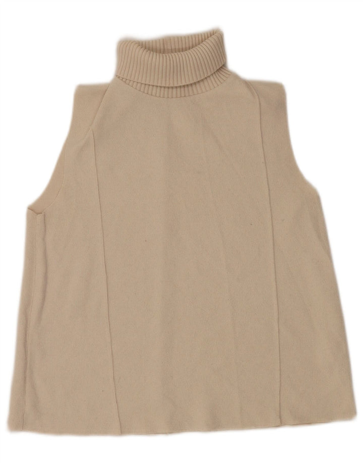Canotta canotta Zara da donna con collo alto UK 14 poliestere medio bianco sporco