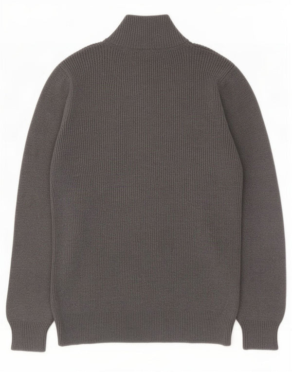 Calvin Klein Jeans Damen-Pullover mit Reißverschluss, UK 18, XL, graue Baumwolle