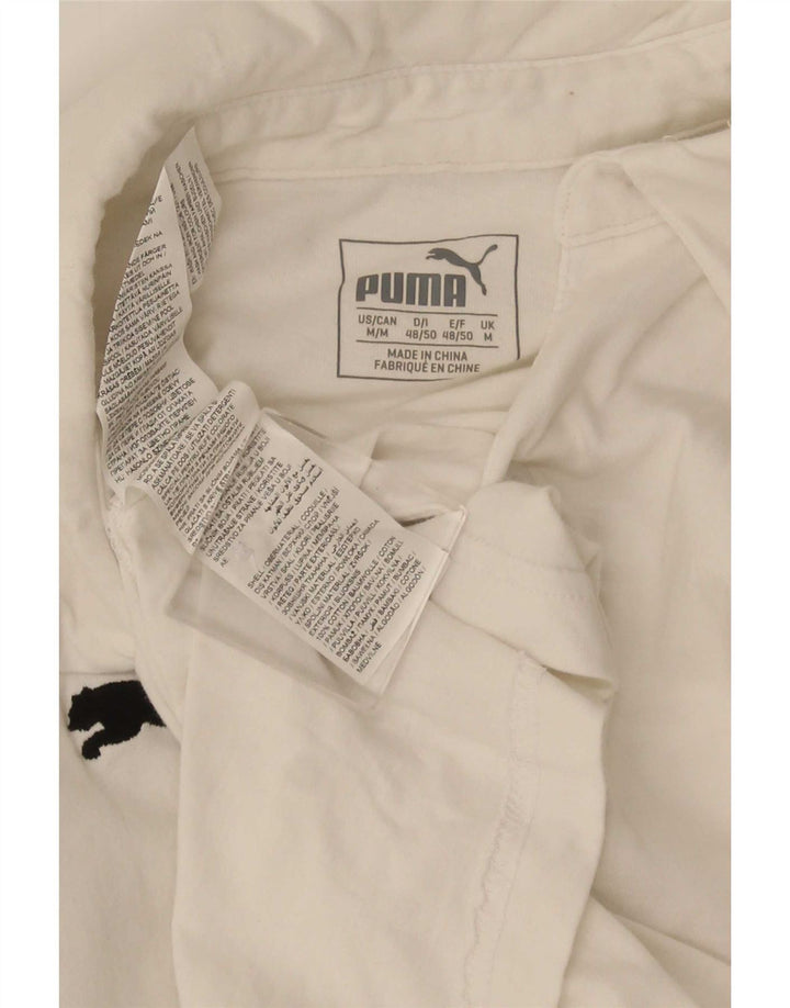Puma Mens Polo Shirt Medium White Cotton
