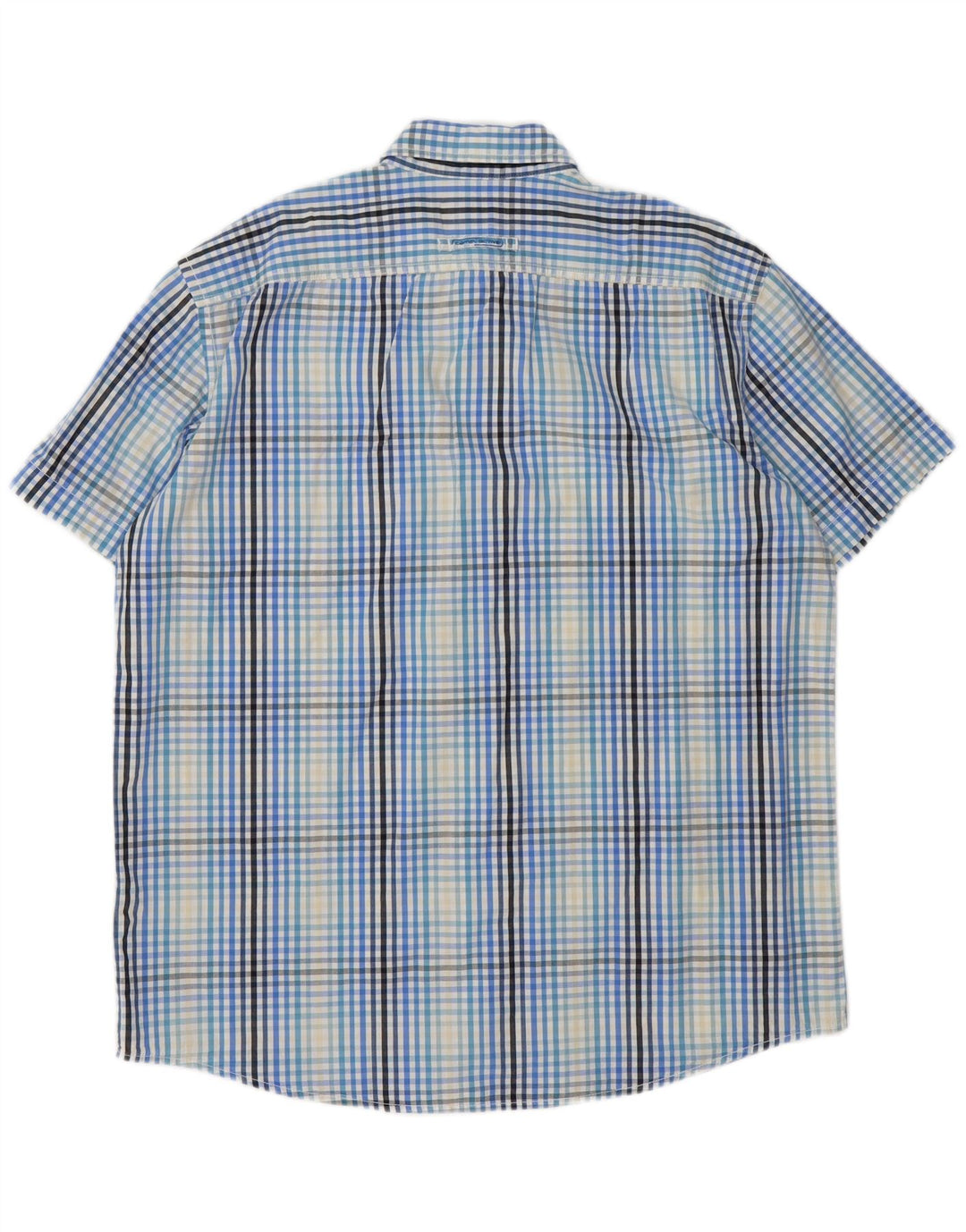 Camisa masculina de manga curta Camel Active XL azul algodão guingão
