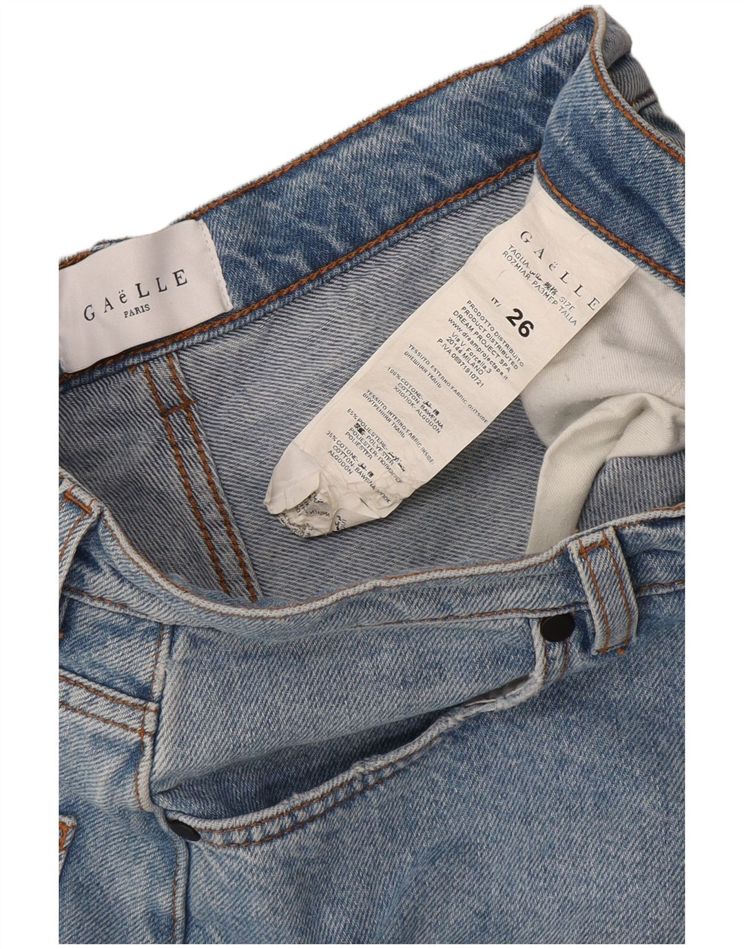 Gaelle Womens Denim Skort W26 Small Blue Cotton