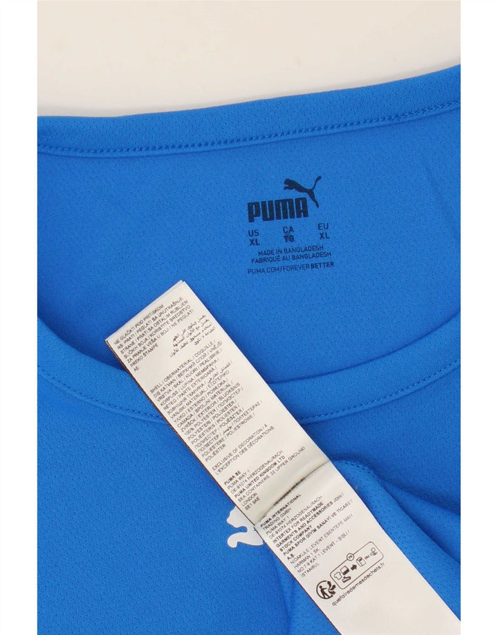 Puma Mens T-Shirt Top XL Blue Colourblock Polyester