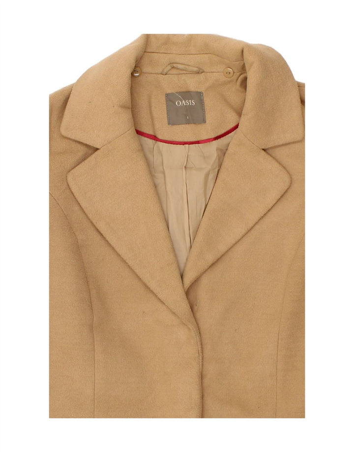 OASIS Womens Overcoat UK 10 Small Beige Polyester Vintage Oasis and Second-Hand Oasis from Messina Hembry 