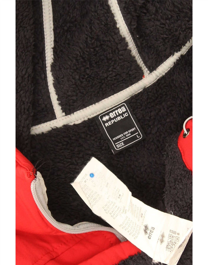 Errea Veste de survêtement à capuche graphique pour homme Large Rouge Polyester