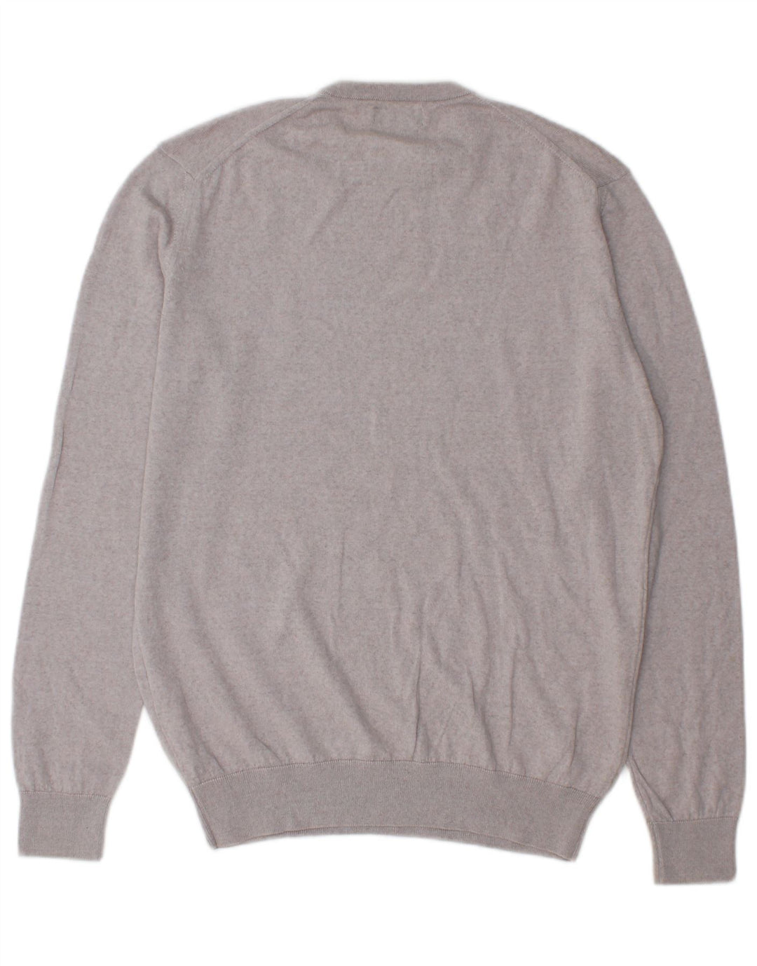 Zara Mens Crew Neck Jumper Sweater Large Grey Wool