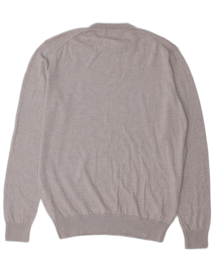 Zara Mens Crew Neck Jumper Sweater Large Grey Wool