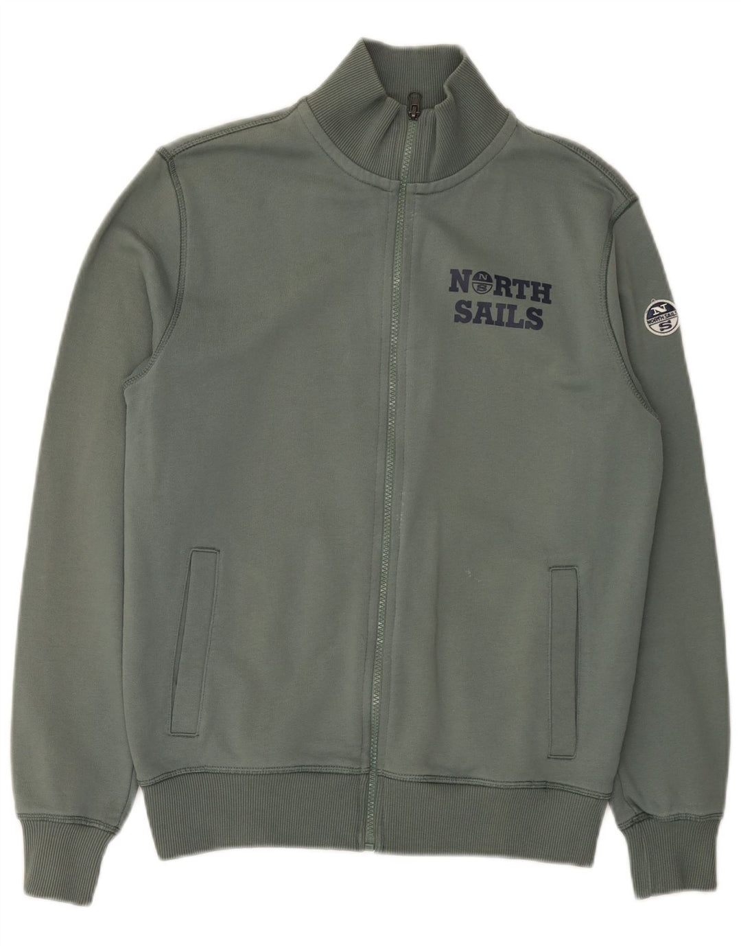 North Sails Mens Graphic Tracksuit Top Jacket 2XS Green Cotton
