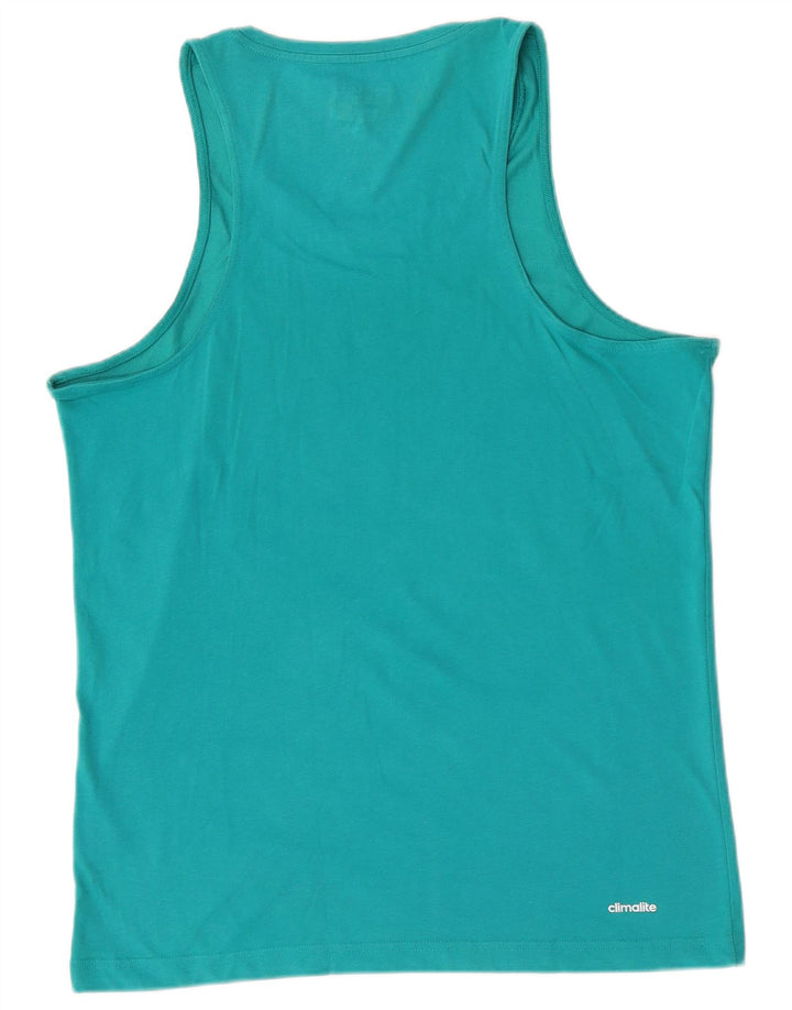 Adidas Mens Climalite Graphic Vest Top Medium Turquoise Cotton