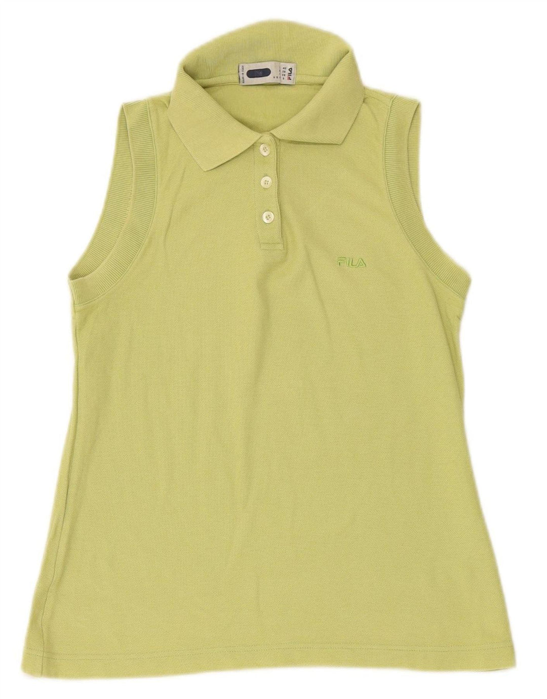 FILA Womens Sleeveless Polo Shirt IT 42 Medium Green