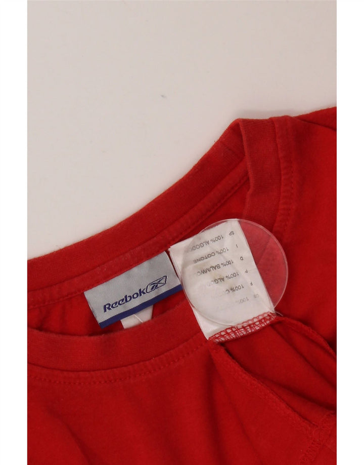 T-shirt grafica da uomo Reebok Top grande in cotone rosso
