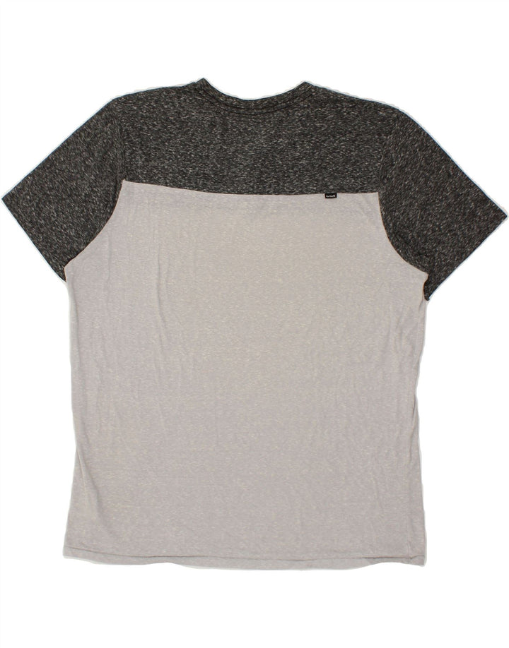 HURLEY Mens T-Shirt Top XL Grey Colourblock Polyester Vintage Hurley and Second-Hand Hurley from Messina Hembry 