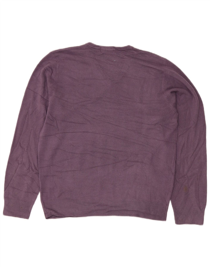 MARKS & SPENCER Maglione da uomo con scollo a V blu Harbour viola medio