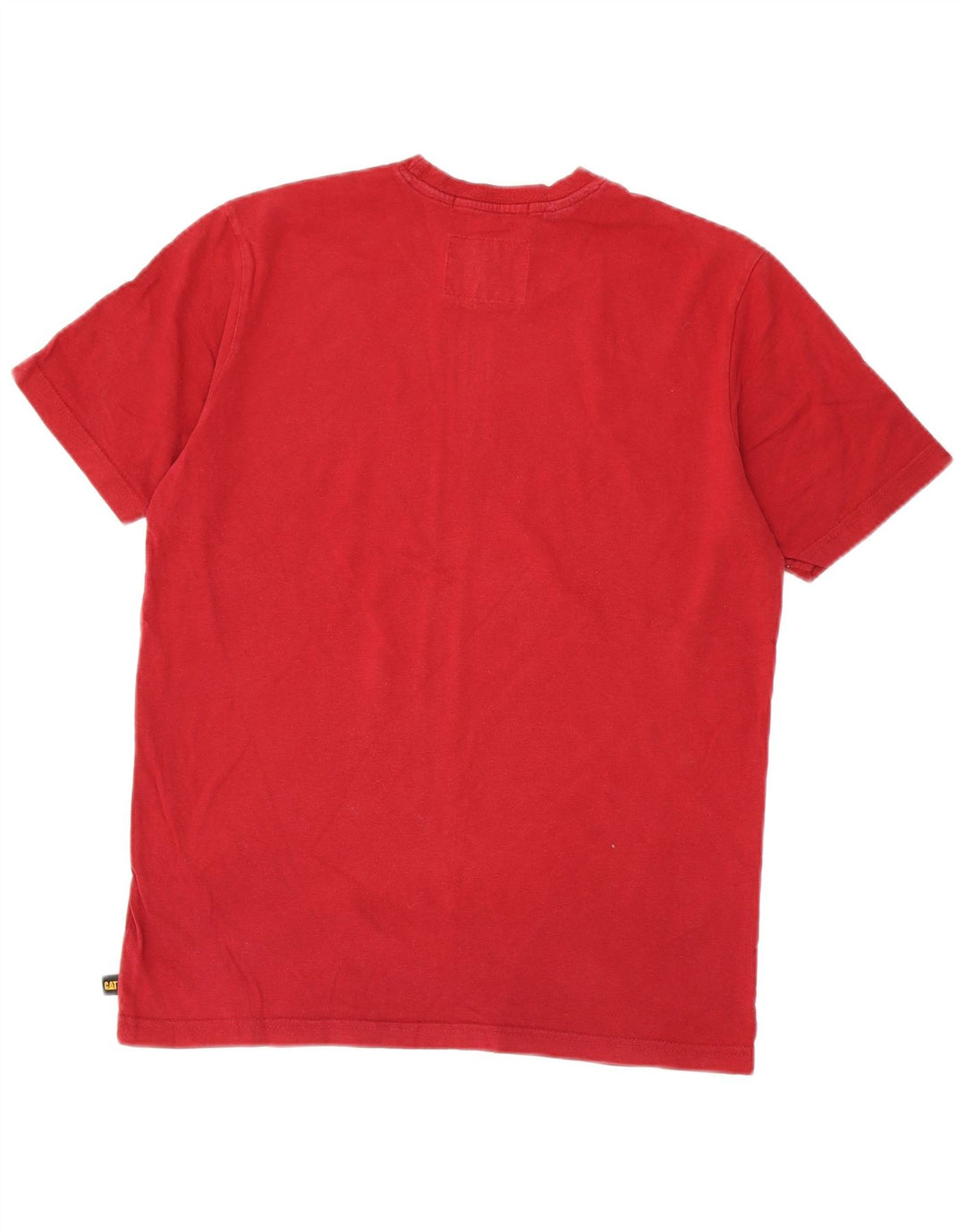 CAT Mens Graphic T-Shirt Top Small Red Cotton