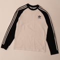 Adidas Mens Top Long Sleeve Medium White Colourblock Cotton