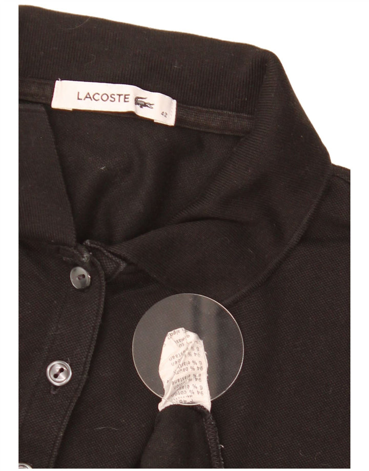 Lacoste Womens Polo Shirt Size 42 Large Black Cotton