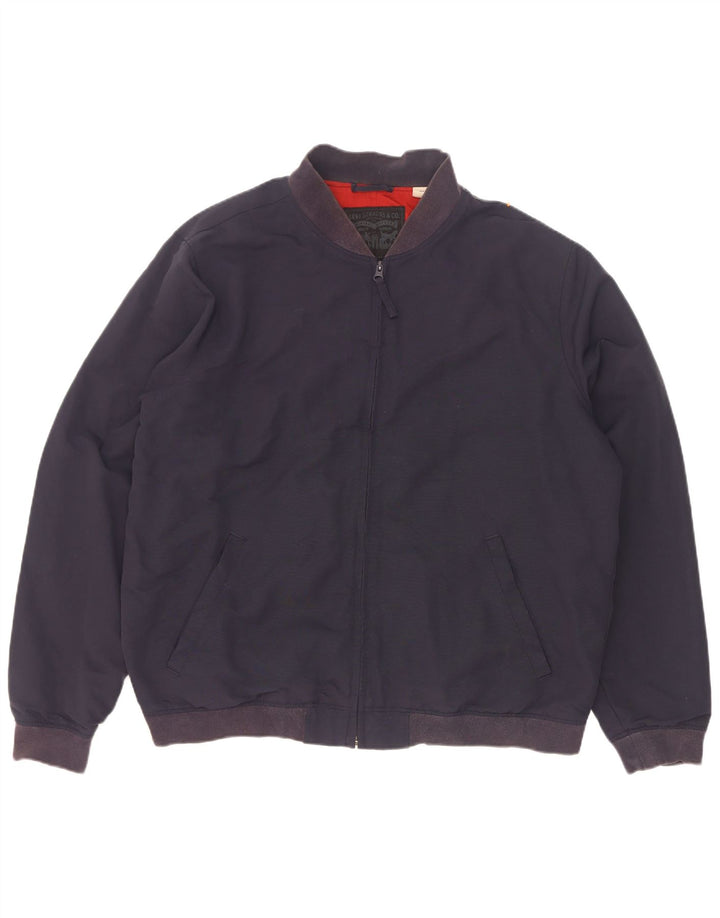 Levi's Mens Bomber Jacket UK 42 XL Navy Blue Polyamide
