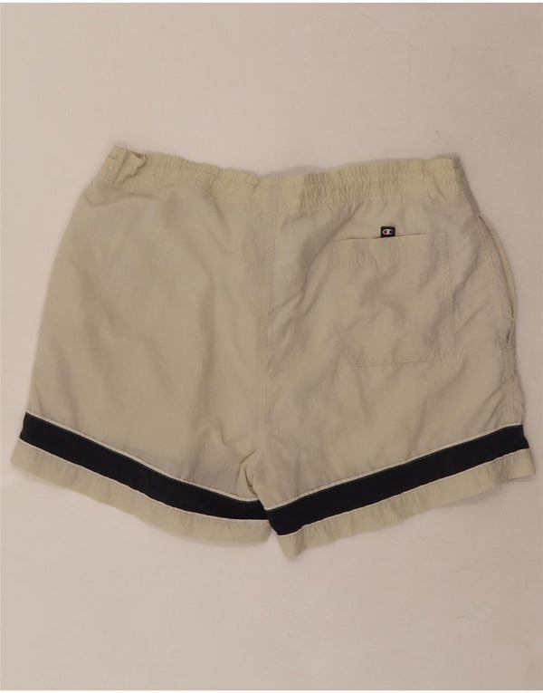 Champion Mens Swimming Shorts Medium Beige Colourblock