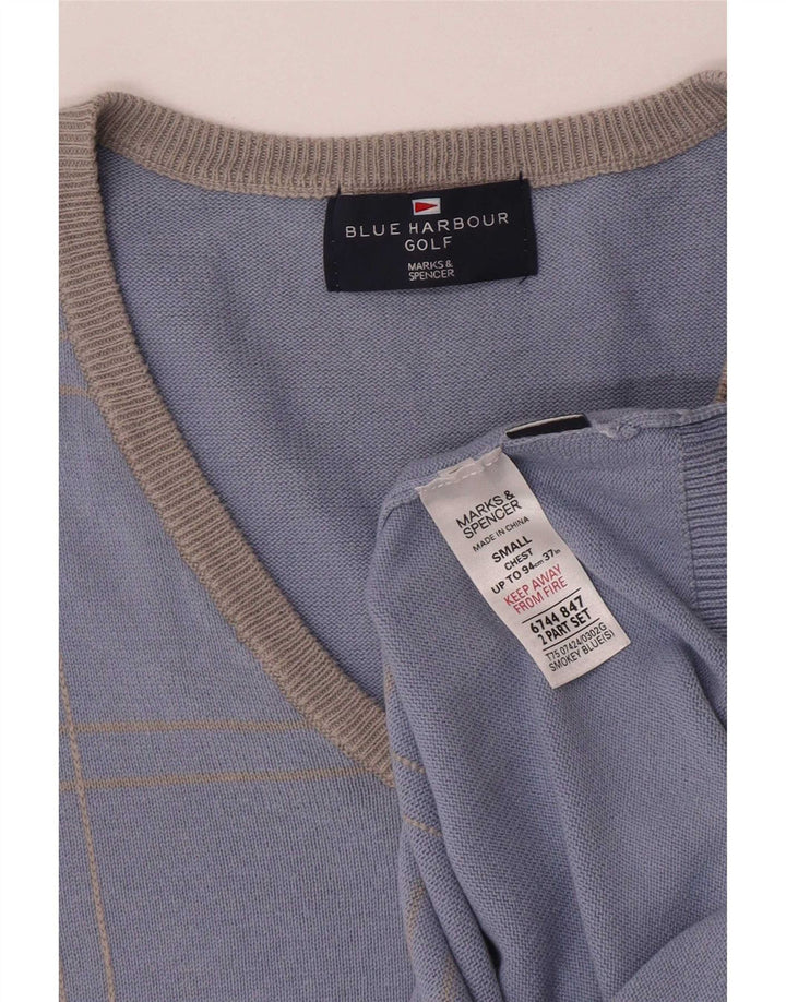 Marks & Spencer Mens Golf Vest Tank Top Small Blue Cotton