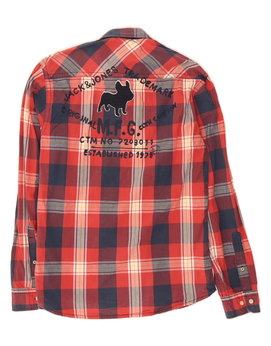 JACK & JONES Mens Shirt Small Red Check Cotton Vintage Jack & Jones and Second-Hand Jack & Jones from Messina Hembry 