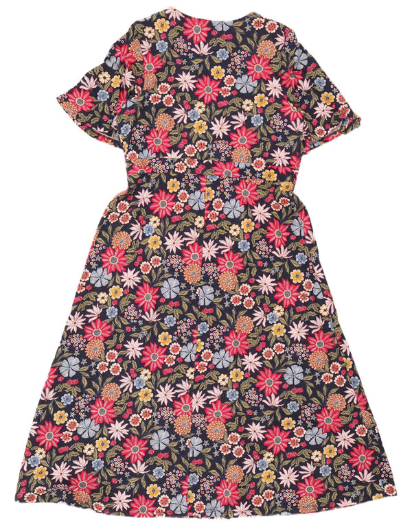 Seasalt Cornwall Vestido largo para mujer UK 46 Grande Algodón floral azul marino