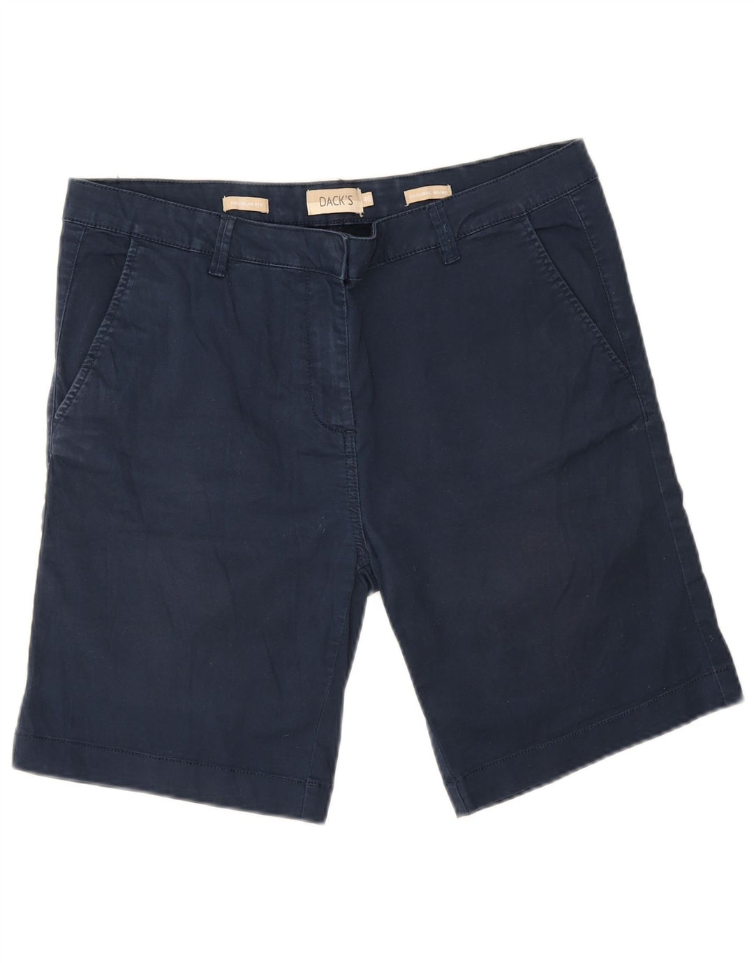 Dack's Womens Regular Fit Chino Shorts IT 46 Large W34 Navy Blue Cotton