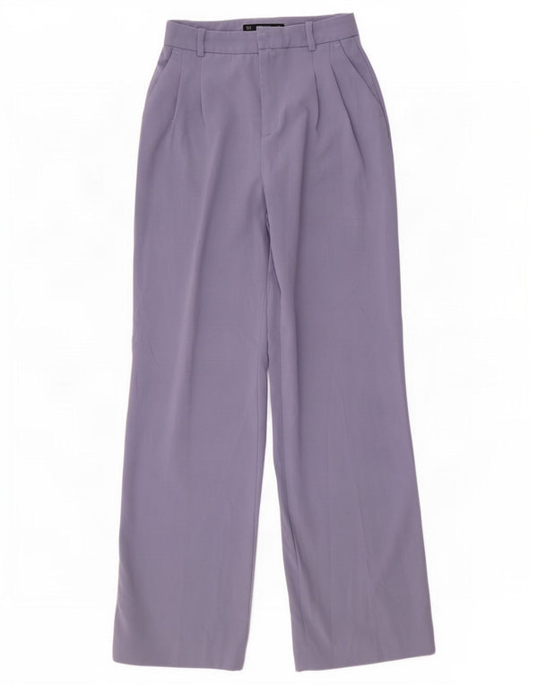 Zara Mujer Pantalones Chinos De Cintura Alta Pegged Pequeño W26 L32 Poliéster Morado